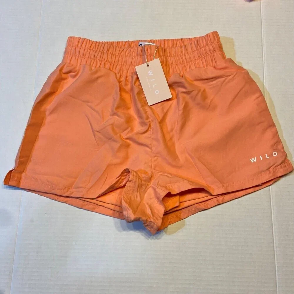 Wilo The Label Women's 2 in 1 Running Short Peach Athletic Activewear Workout - Picture 2 of 10